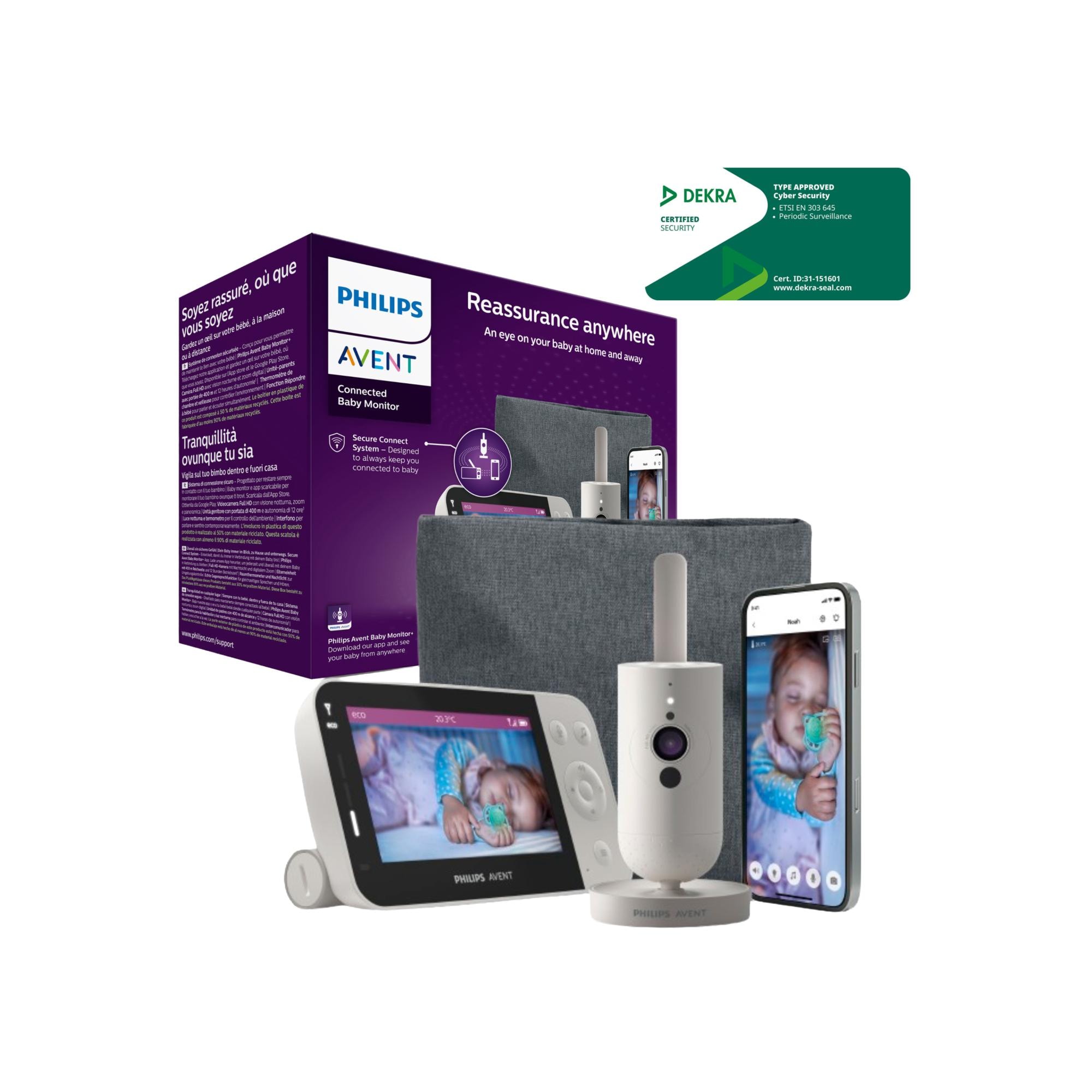Philips Avent - Vigilabebés Philips Avent Conectado 4,3" con unidad de padres + App. - Image 1