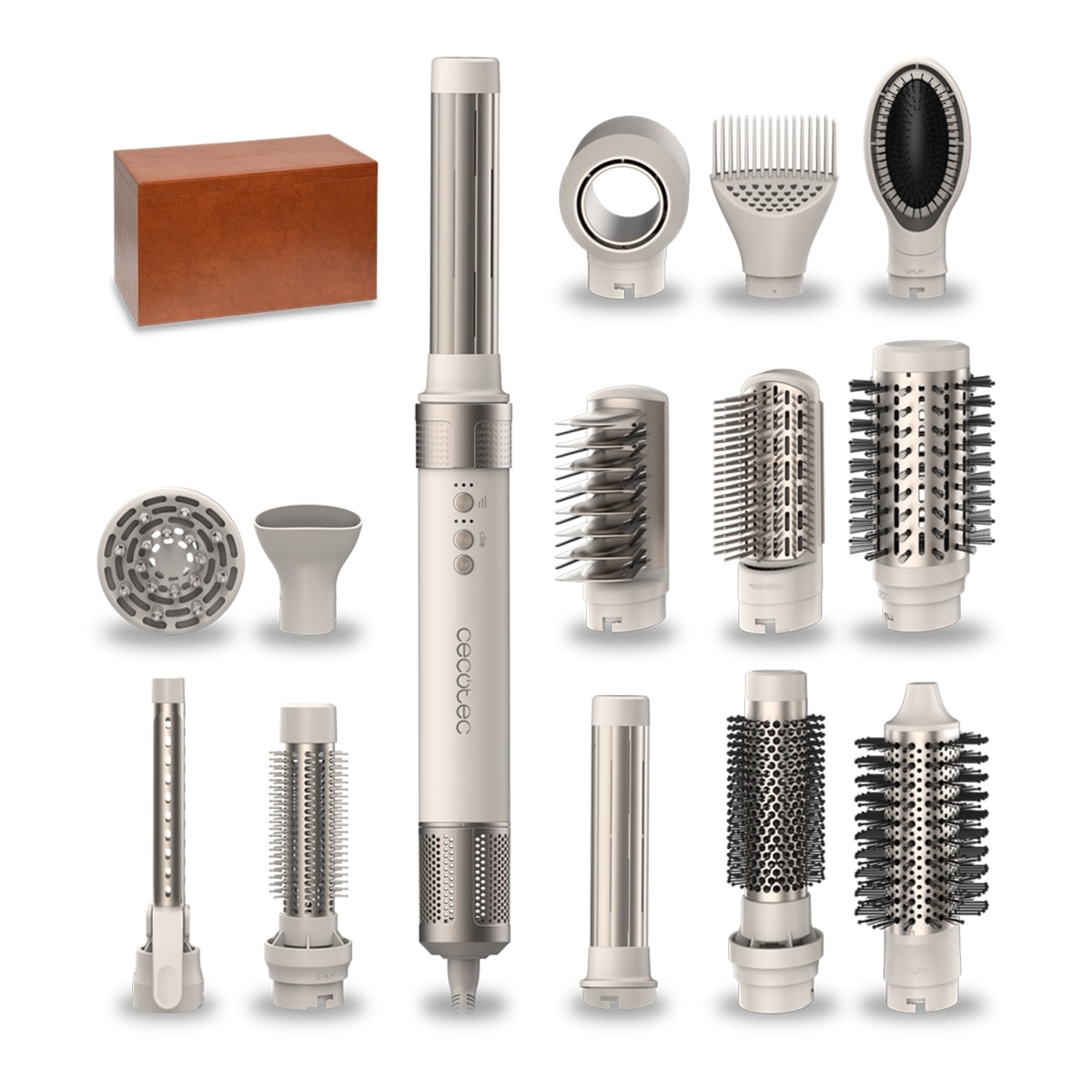 Cecotec - Moldeador Cecotec CeramicCare 14 en1 AirGlamc con 3 velocidades y 3 temperaturas. - Image 1