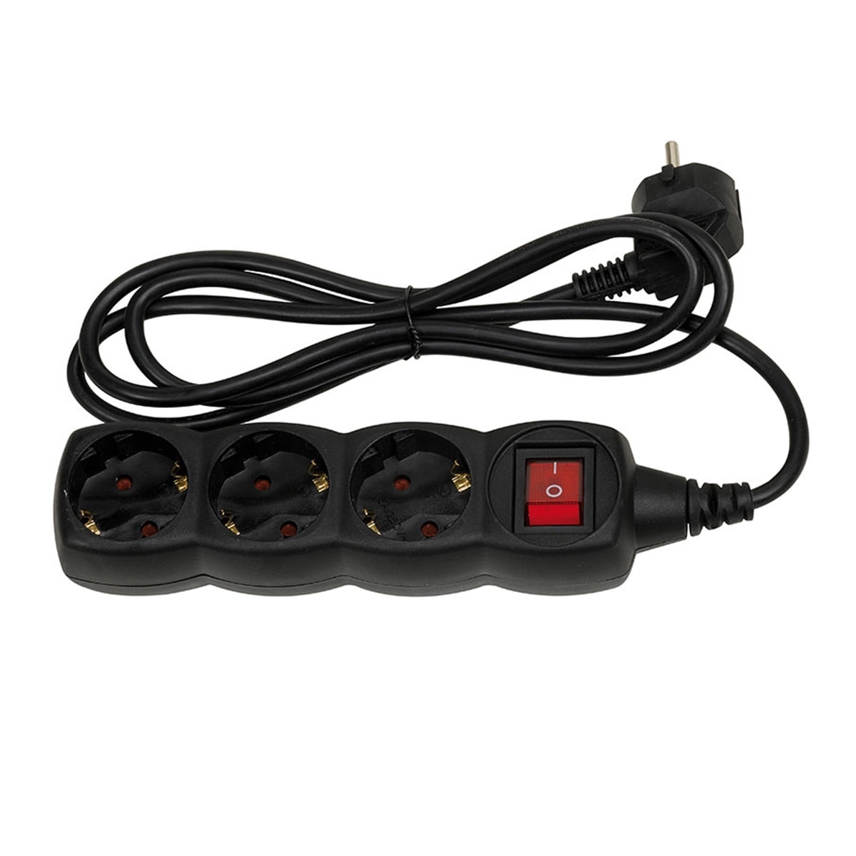 SIMON - Base Múltiple 3 Tomas 16A 250V~ Negra Con Interruptor Y 1,5 Metros De Cable H05Vv-F 3G1Mm² Simon Brico. - Image 1