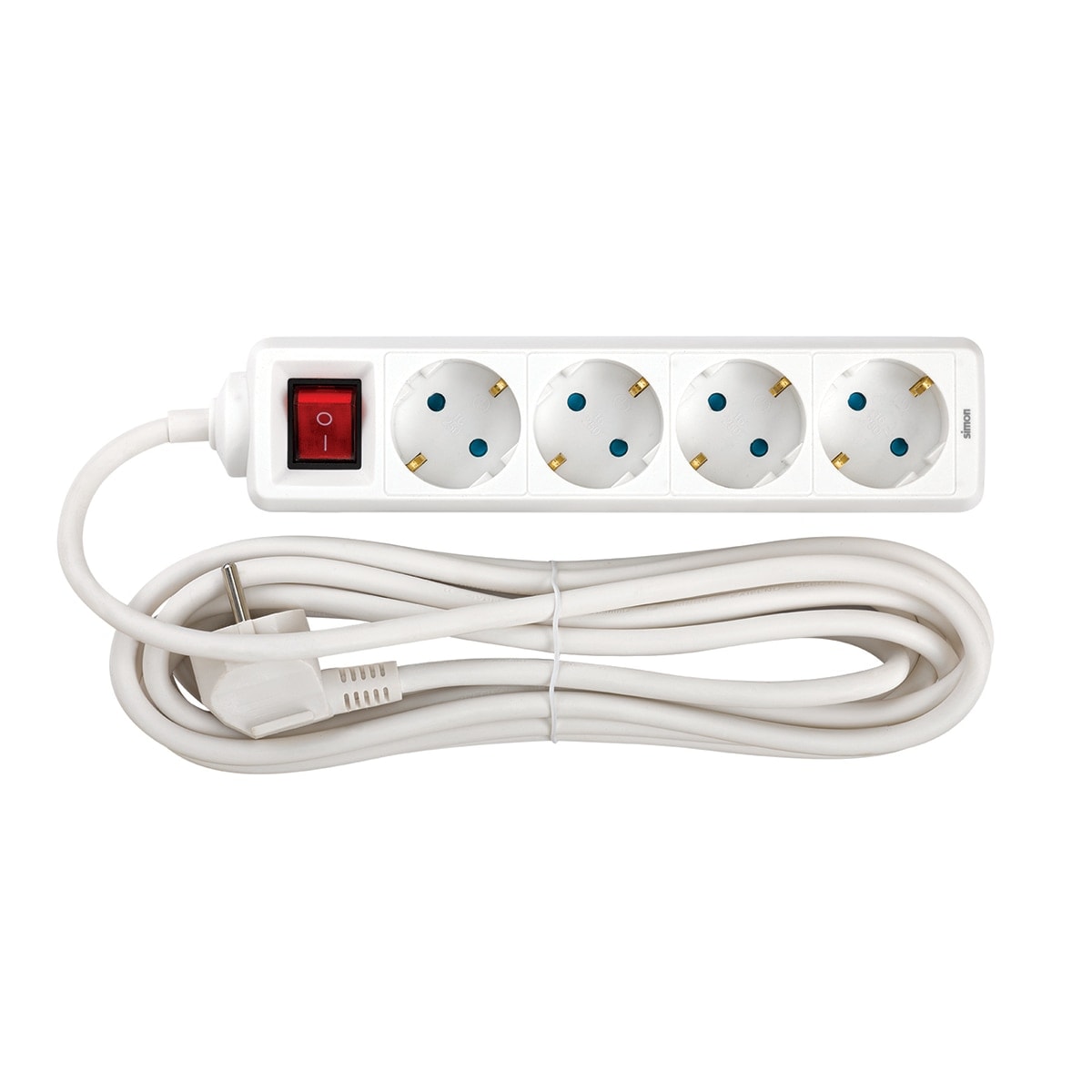 SIMON - Base 4 Tomas Tt Int.Cable 5M Blanco(Faj). - Image 1