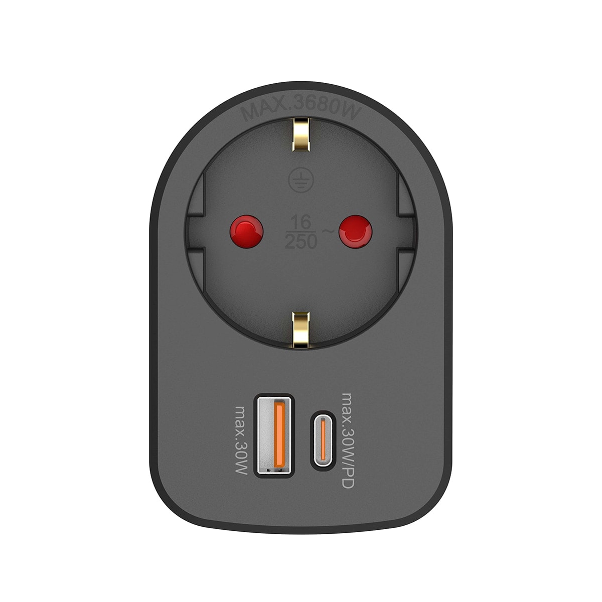 SIMON - Adaptador Combi 30W Usb A + C + 1 Toma 16A 250V Simon. - Image 1