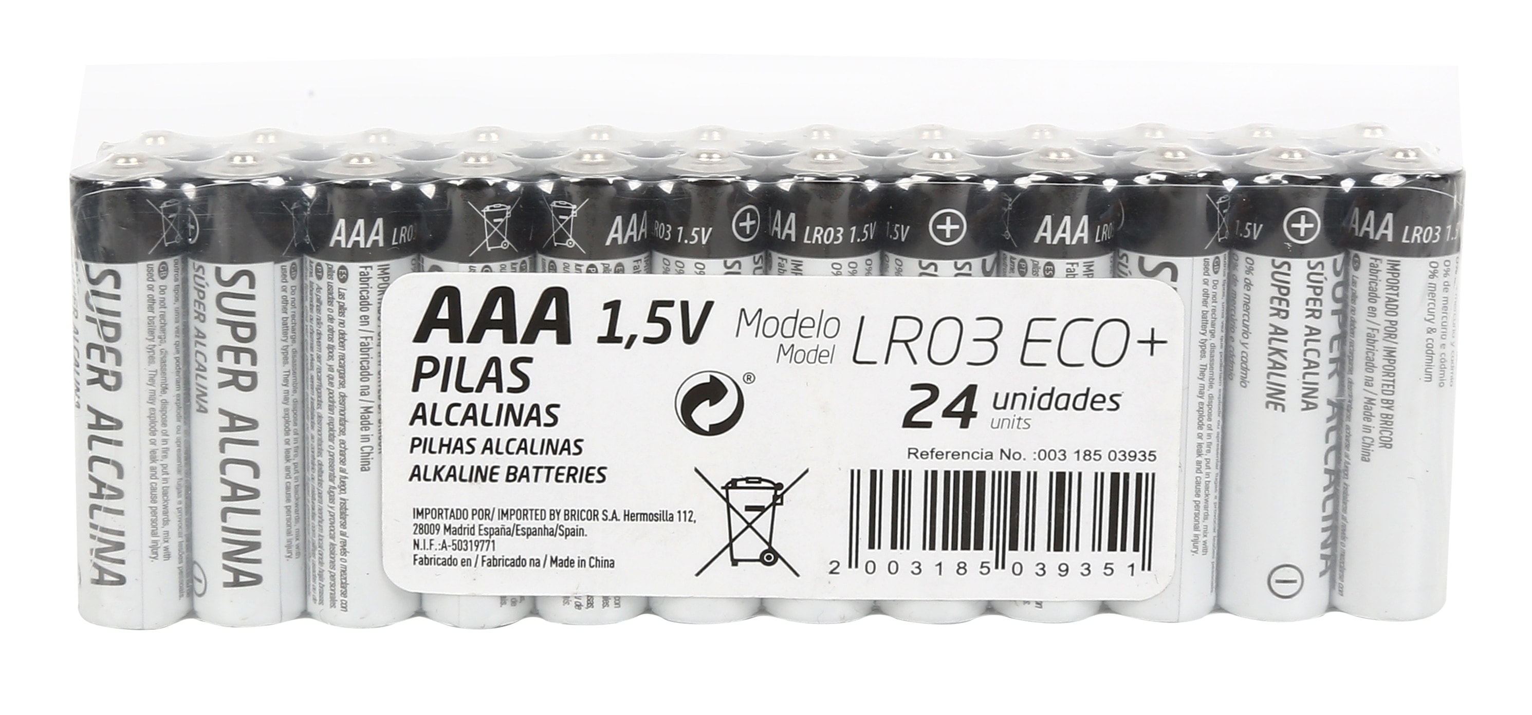 Inves - Pila alcalina AAA - LR03 (x24). - Image 1