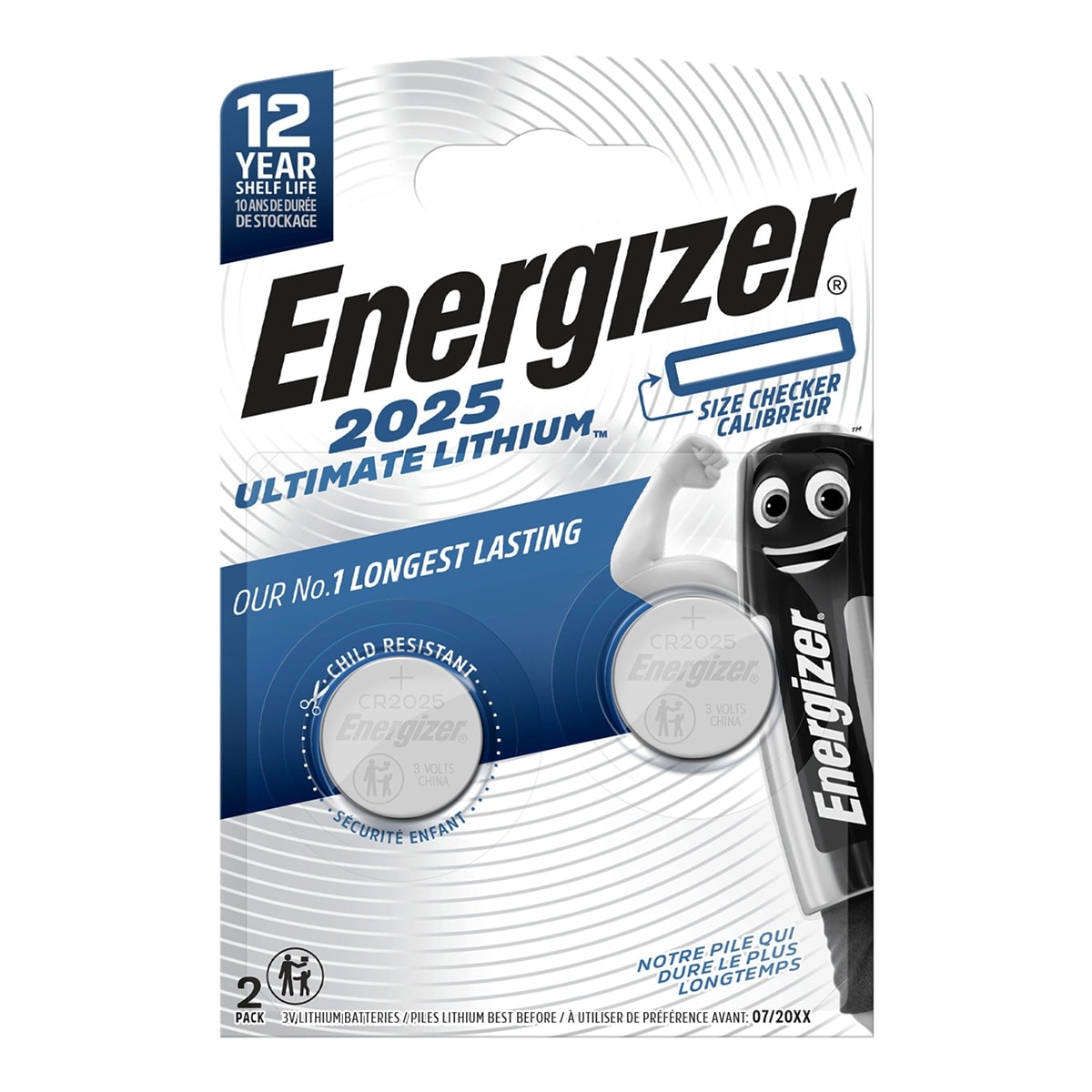ENERGIZER - Pack 2 Pilas Botón CR-2025. - Image 1
