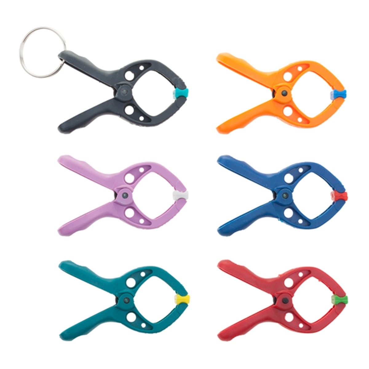 Wolfcraft - Juego de 6 Pinzas de Resorte Mini 20 + Anillo llavero. - Image 1