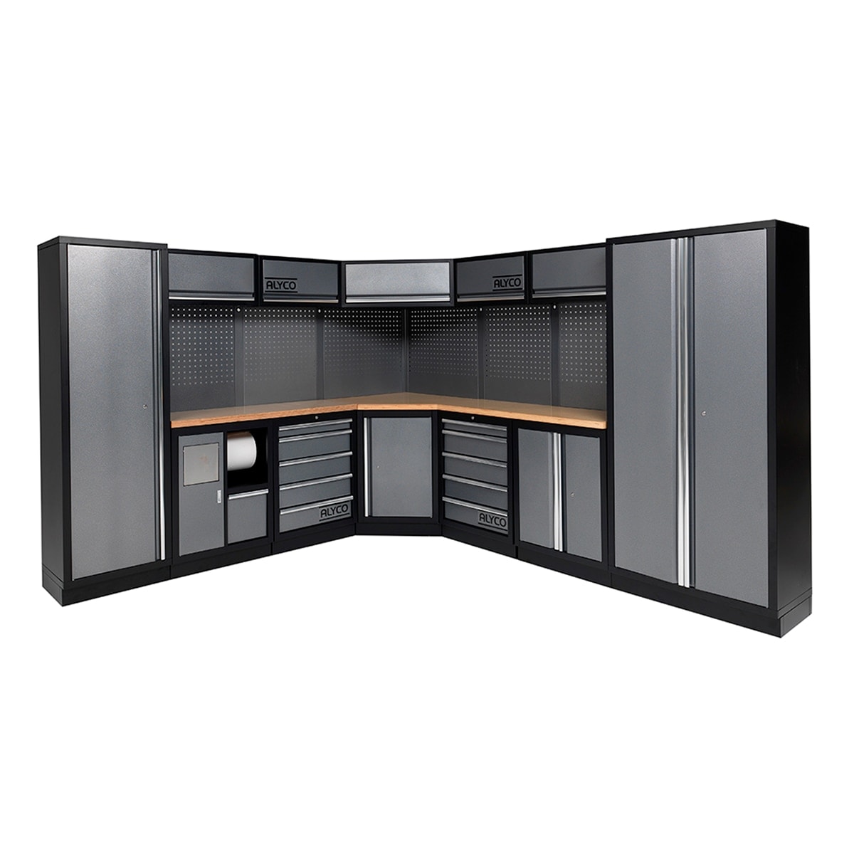 Alyco - Conjunto De Taller Modular Con Esquinero De 7 Módulos Con Base De Trabajo De Madera ALYCO. - Image 1