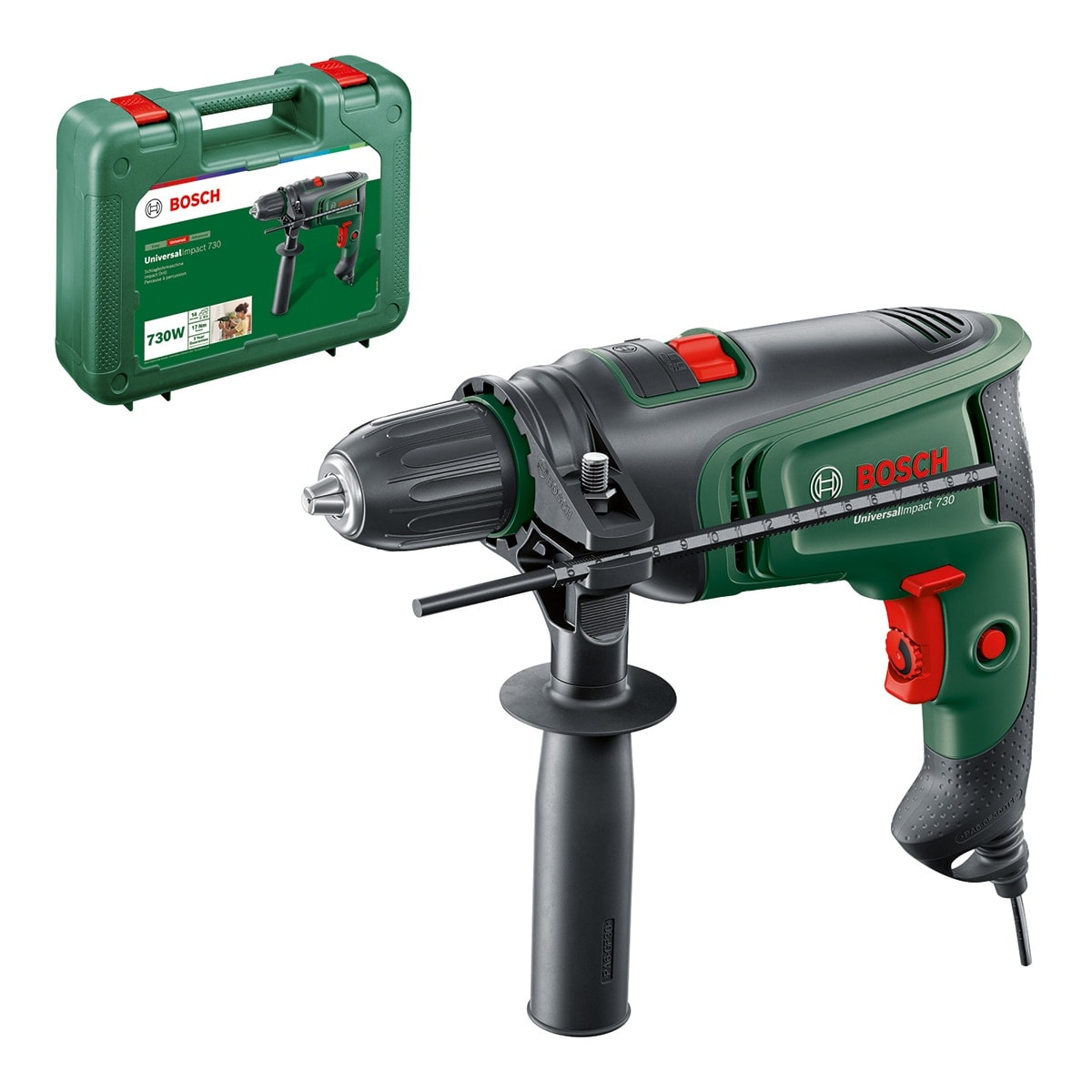 Bosch - Taladro Percutor Eléctrico con cable a red Universal Impact 730 W con Maletín. - Image 1