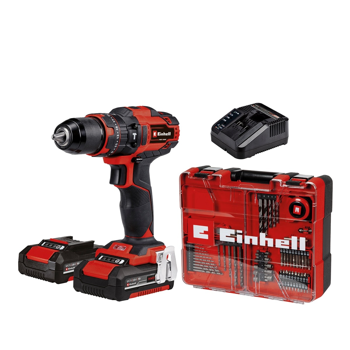 Einhell - Taladro sin cable Einhell TE-CD 18-40 Li-i +64 piezas (2x2,0Ah). - Image 1