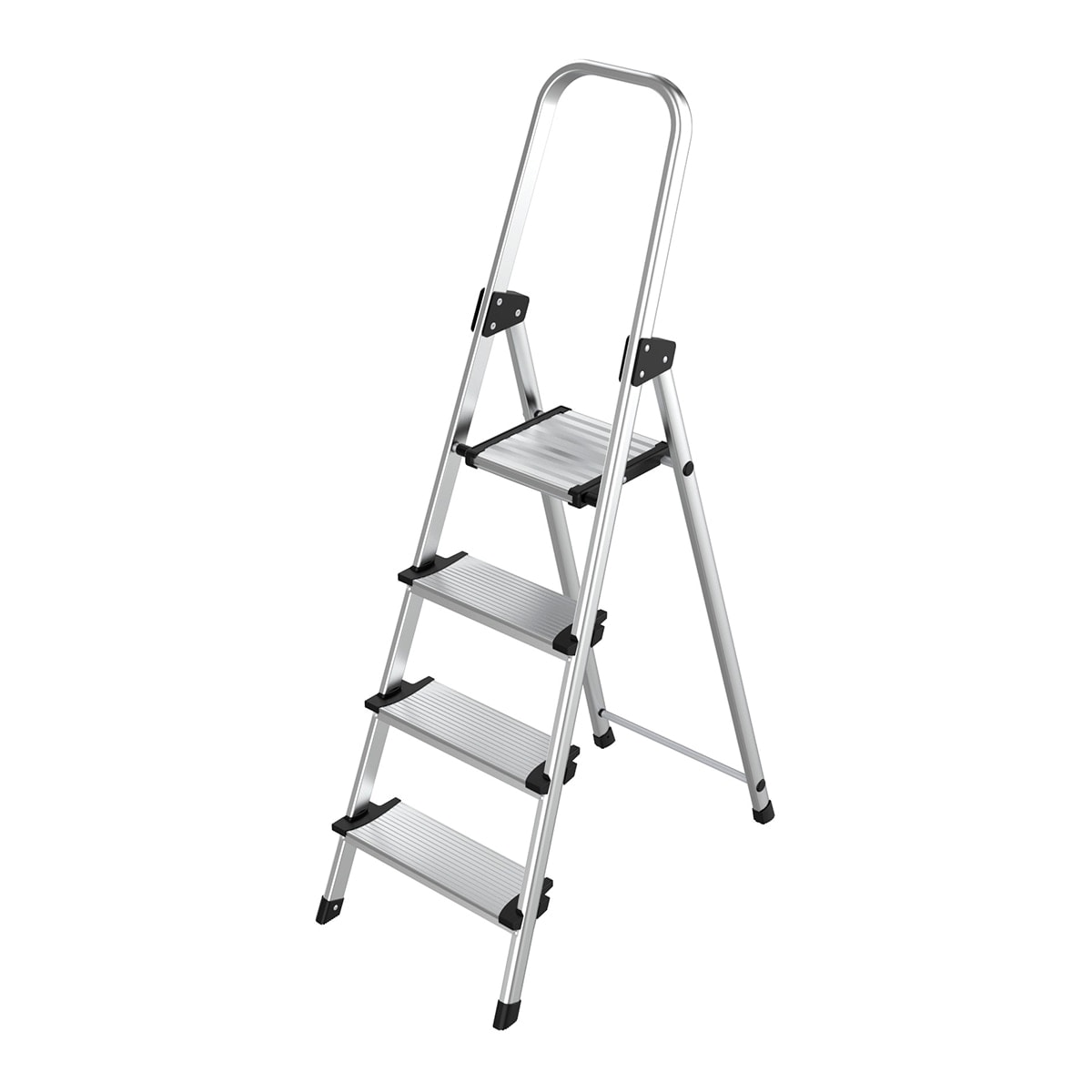 BriCor - Escalera Doméstica Aluminio 4 Peldaños Anchos. - Image 1