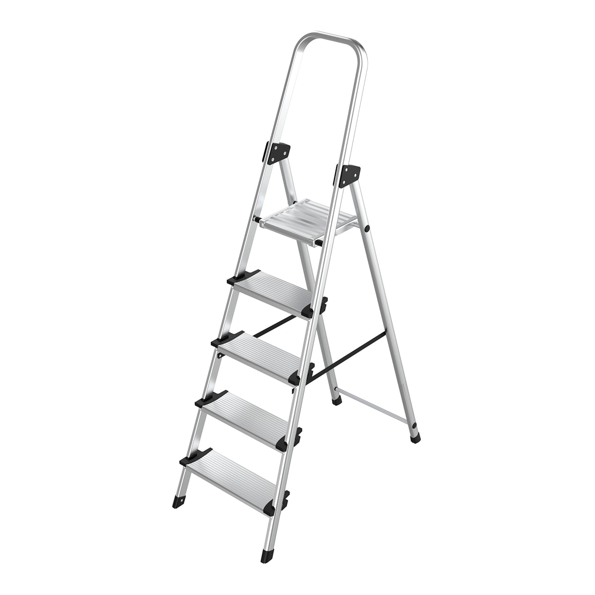 BriCor - Escalera Doméstica Aluminio 5 Peldaños Anchos. - Image 1