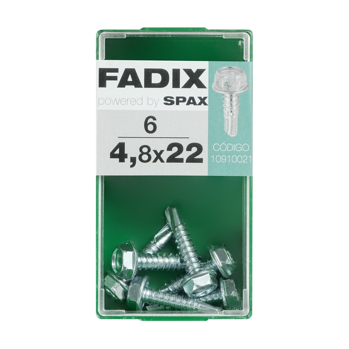 FADIX - Tornillo Roscachapa Cabeza Hexagonal Ø4,8 x 22 mm - Caja 6 Uds. - Image 1