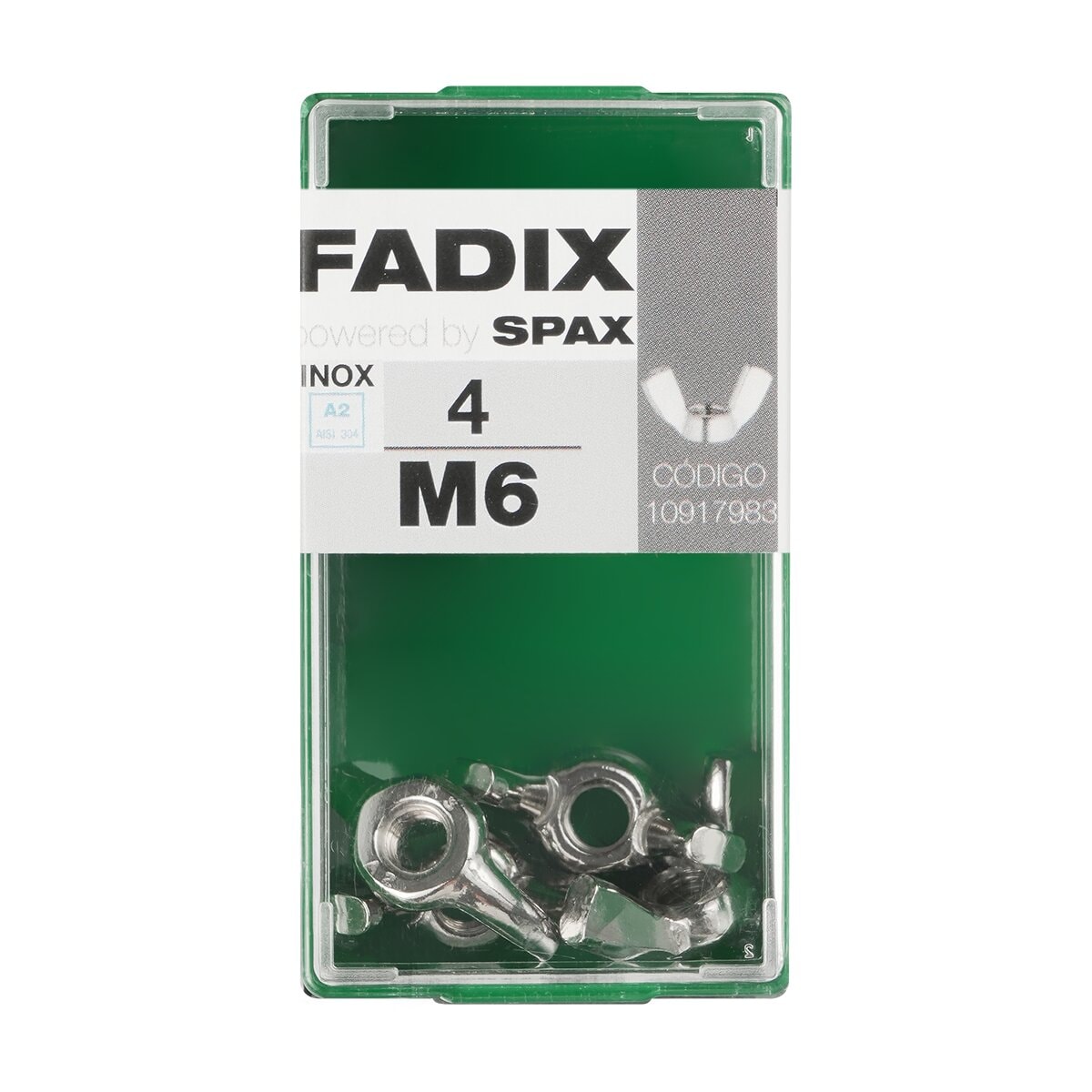 FADIX - Tuerca Mariposa Acero Inoxidable M6 - Caja 4 Uds. - Image 1