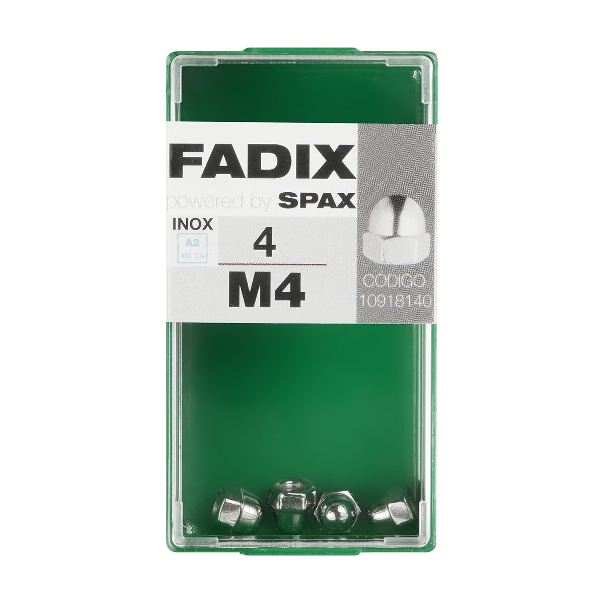 FADIX - Tuerca Ciega Acero Inoxidable M4 - Caja 4 Uds. - Image 1
