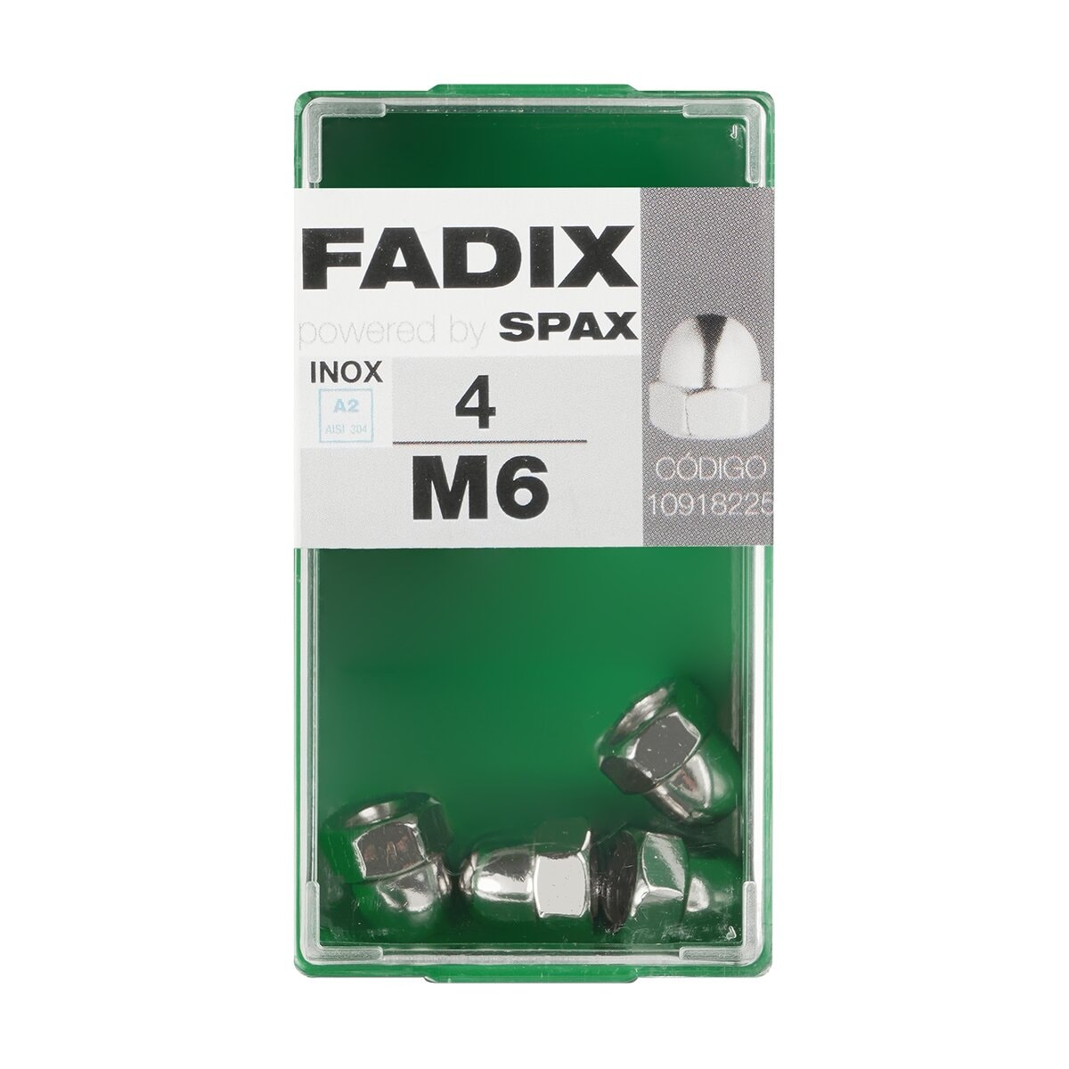 FADIX - Tuerca Ciega Acero Inoxidable M6 - Caja 4 Uds. - Image 1