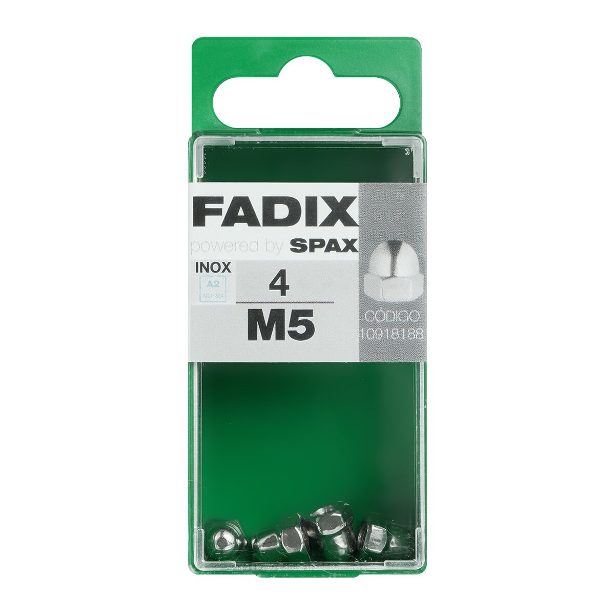 FADIX - Tuerca Ciega Acero Inoxidable M5 - Caja 4 Uds. - Image 1
