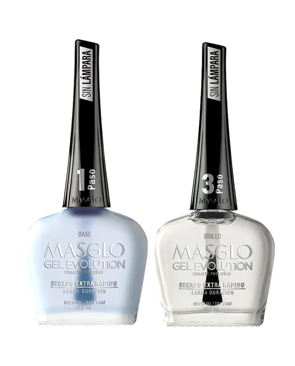 MASGLO - Kit Gel Evolution Efecto Gel Base Y Brillo Masglo. - Image 1