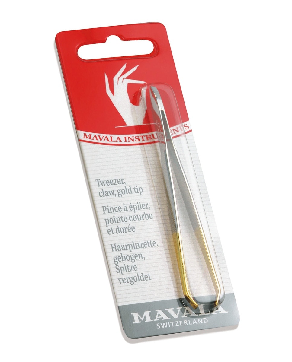 Mavala - Pinza de depilar Punta curva Dorada Mavala. - Image 1