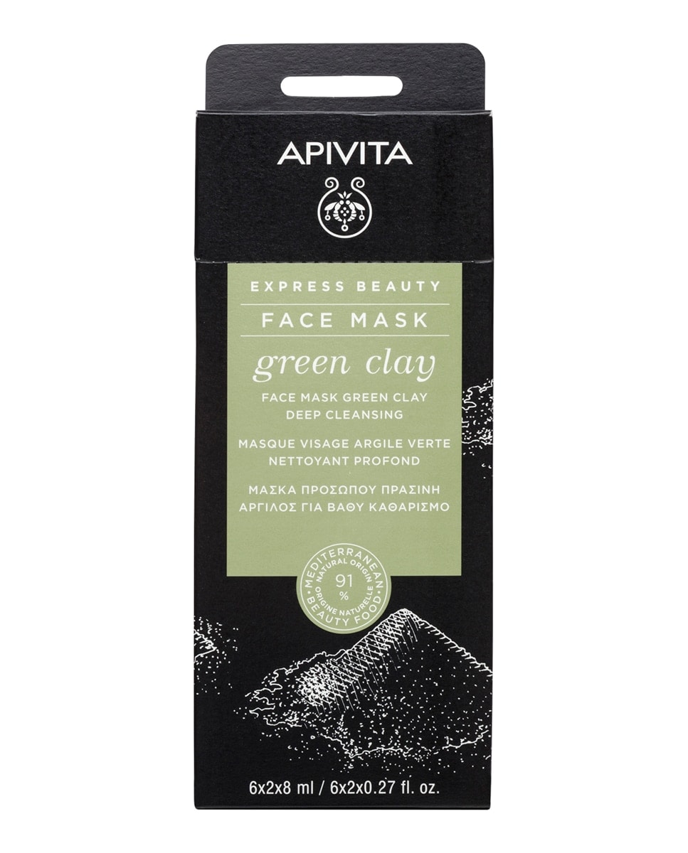 Apivita - Mascarilla Facial Arcilla Verde De Limpieza Profunda Express Beauty 2*8 Ml Apivita. - Image 1