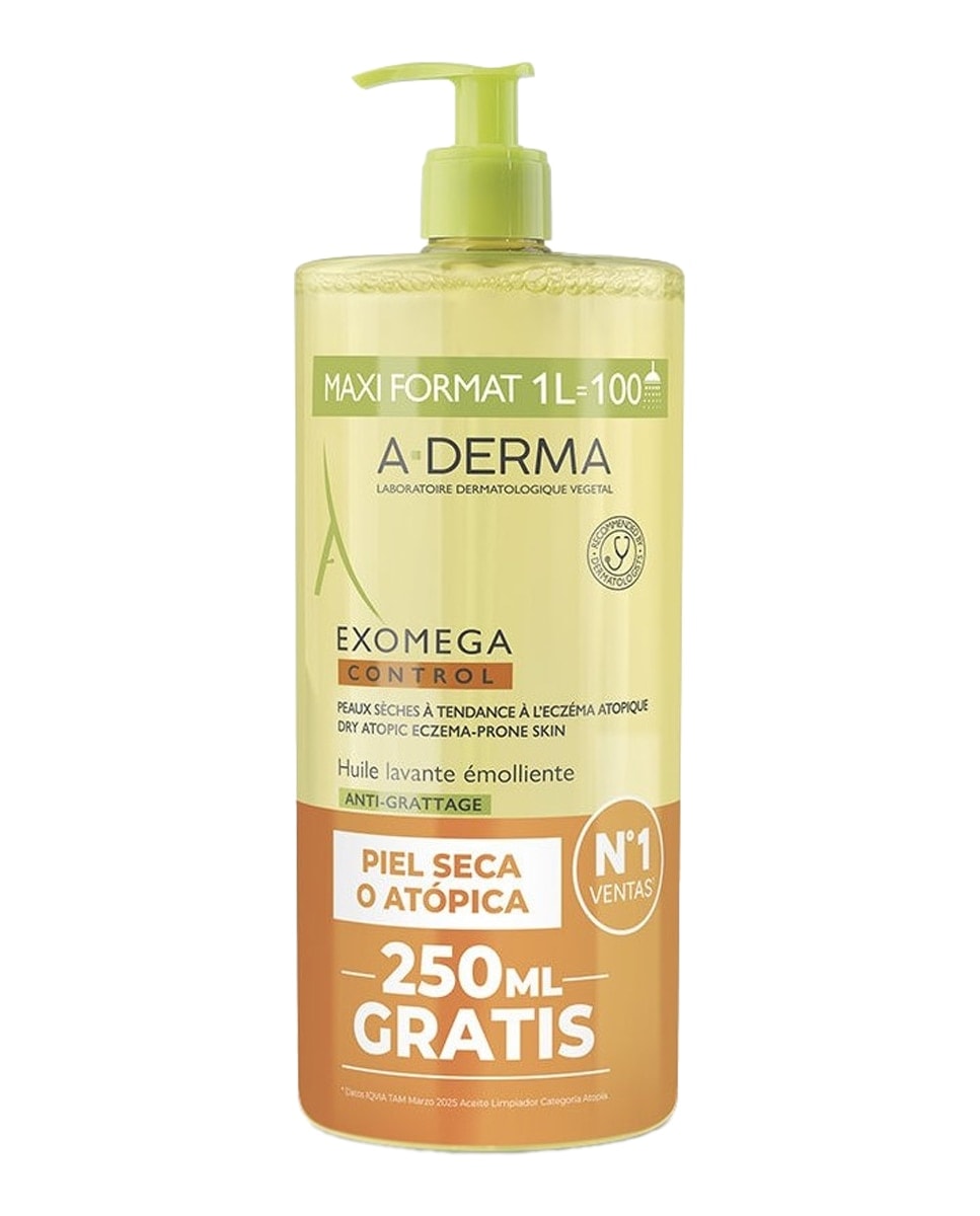 Ducray - Aceite Limpiador Emoliente Anti-Picor A-Derma Exomega Control 1000 ml Ducray. - Image 1