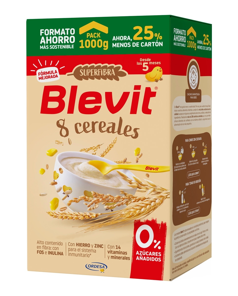 Blevit - Papilla Superfibra 8 Cereales 1000 g Blevit. - Image 1