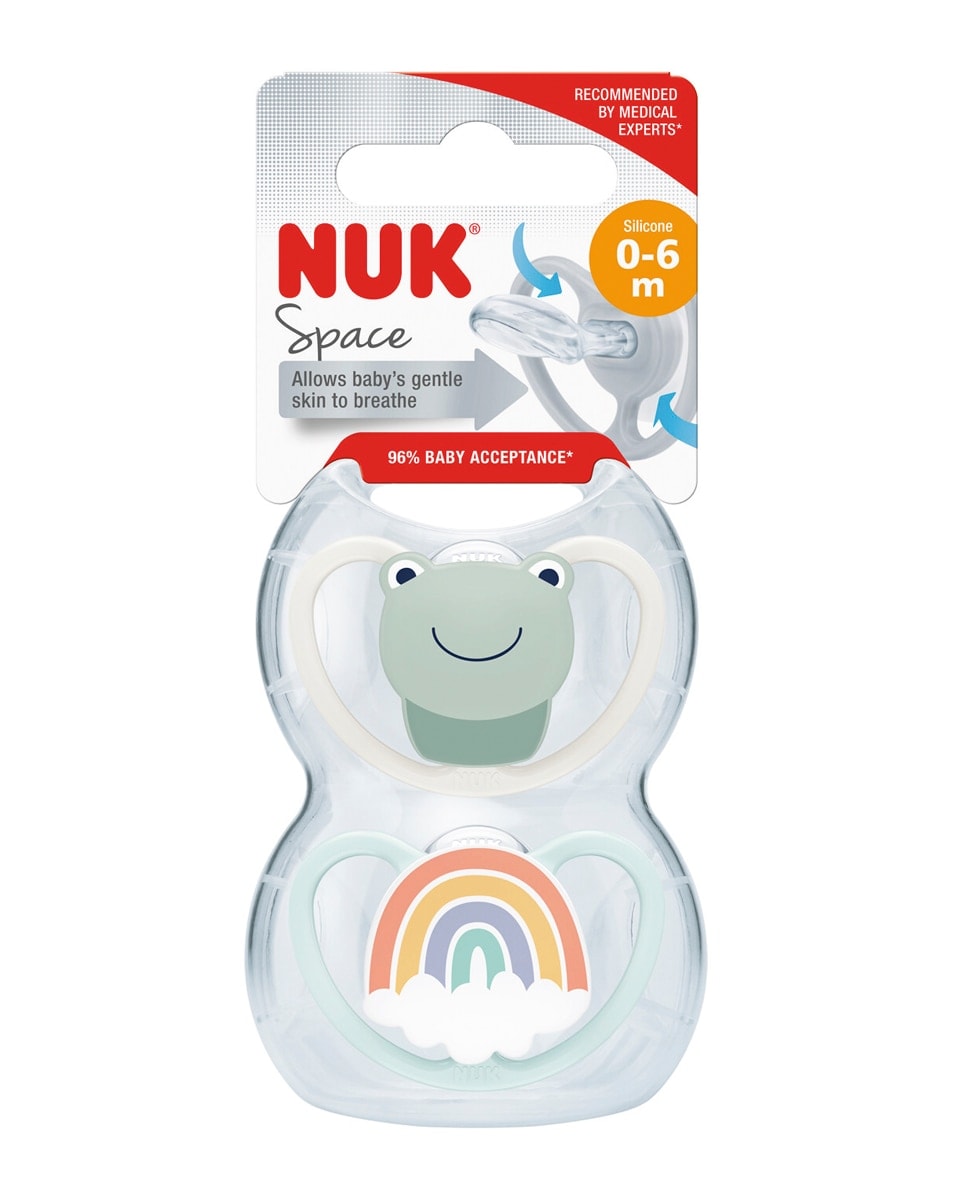 Nuk - Chupetes Space Silicona 0-6 m 2 unid Nuk. - Image 1