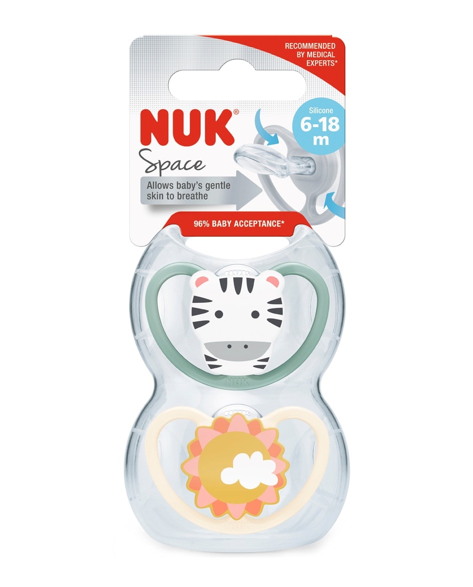 Nuk - Chupetes Space Silicona 6-18 m 2 unid Nuk. - Image 1