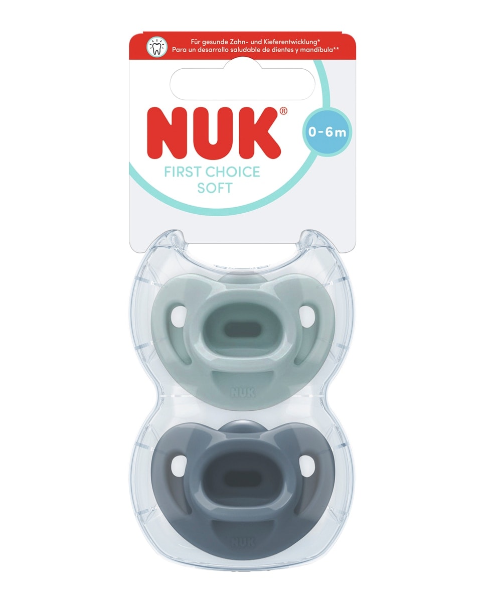 Nuk - Chupete First Choice Soft Silic. T1 0-6M (2 Uds) Surtido - 100% Silicona Nuk. - Image 1