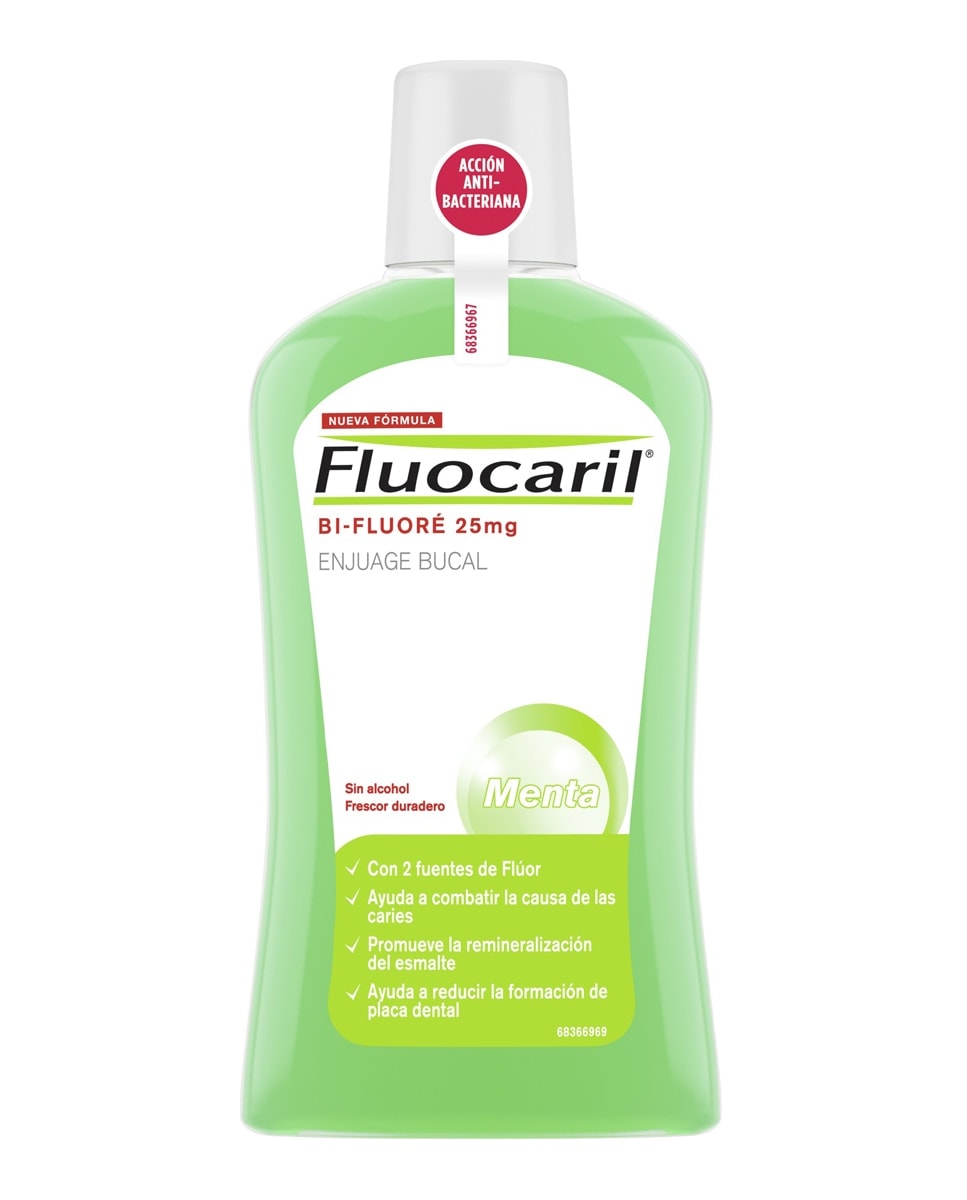 Fluocaril - Colutorio anti-bacteriano Fluocaril Bi-Fluoré Sabor Menta Fluocaril 500 ml Fluocaril. - Image 1