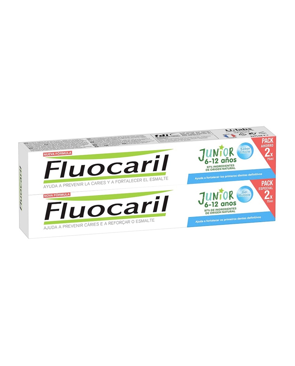 Fluocaril - Duplo Dentífrico Junior sabor Chicle Fluocaril. - Image 1