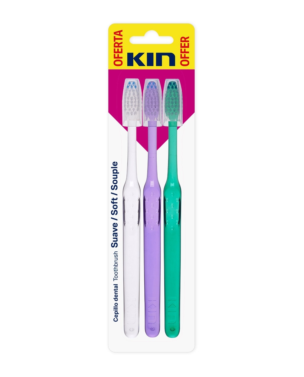 Kin - Pack Cepillo dental Suave 3 unid Kin. - Image 1