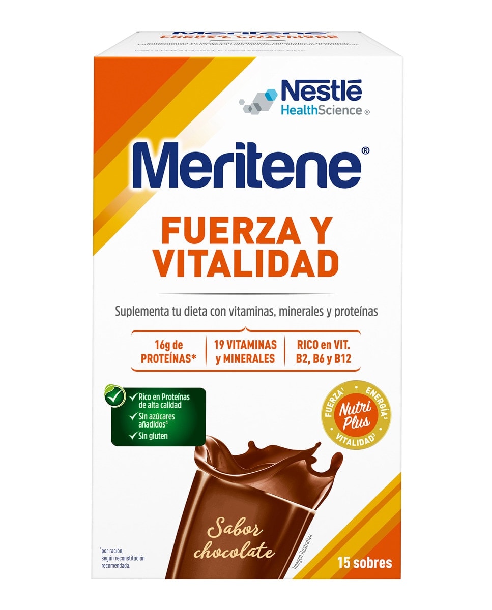 Meritene - 15 Sobres Batido sabor Chocolate Meritene. - Image 1