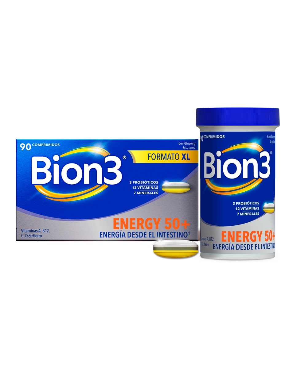 Bion3 - Comprimidos Multivitamínicos Con Probióticos Energy 50 + Bion3. - Image 1