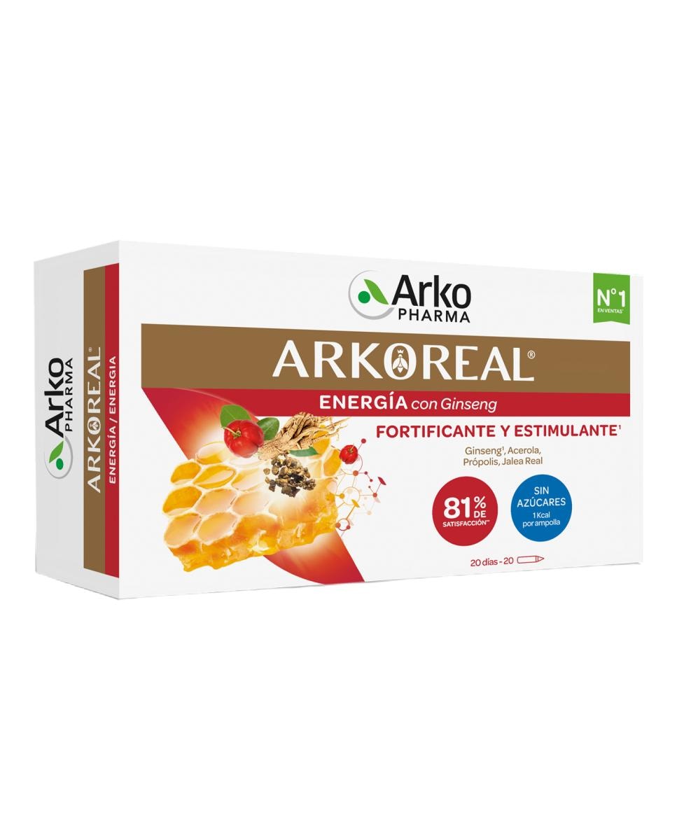 Arkopharma - 20 Ampollas Jalea Real Ginseng sin azucar Arkopharma. - Image 1