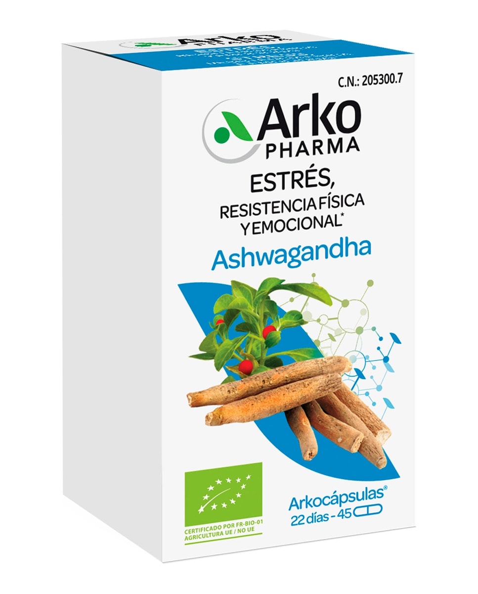 Arkopharma - 45 Cápsulas Complemento Alimenticio Arkocápsulas® Ashwagandha Arkopharma. - Image 1
