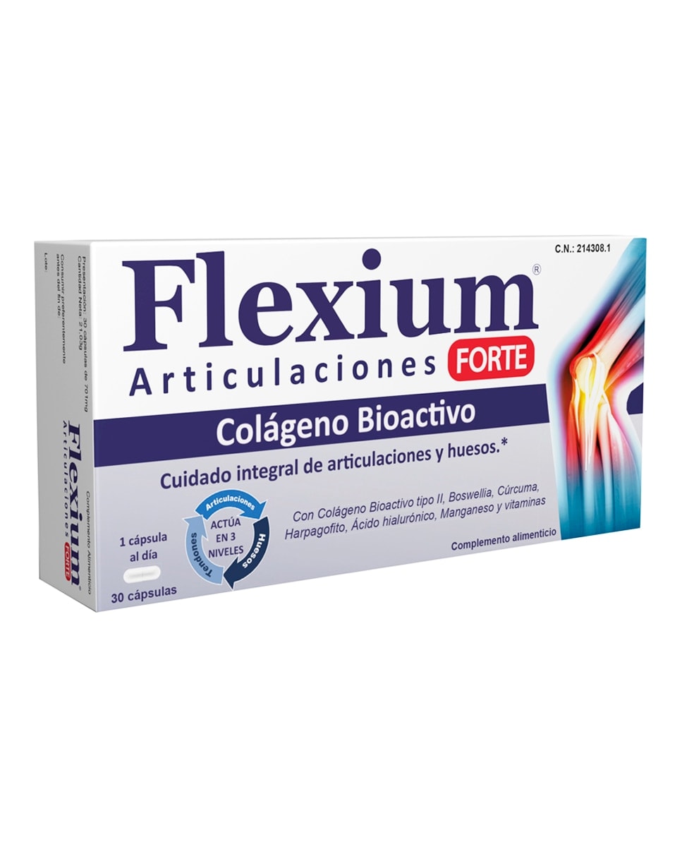 Flexium - Complemento alimenticio articulaciones forte 30 cápsulas Flexium. - Image 1