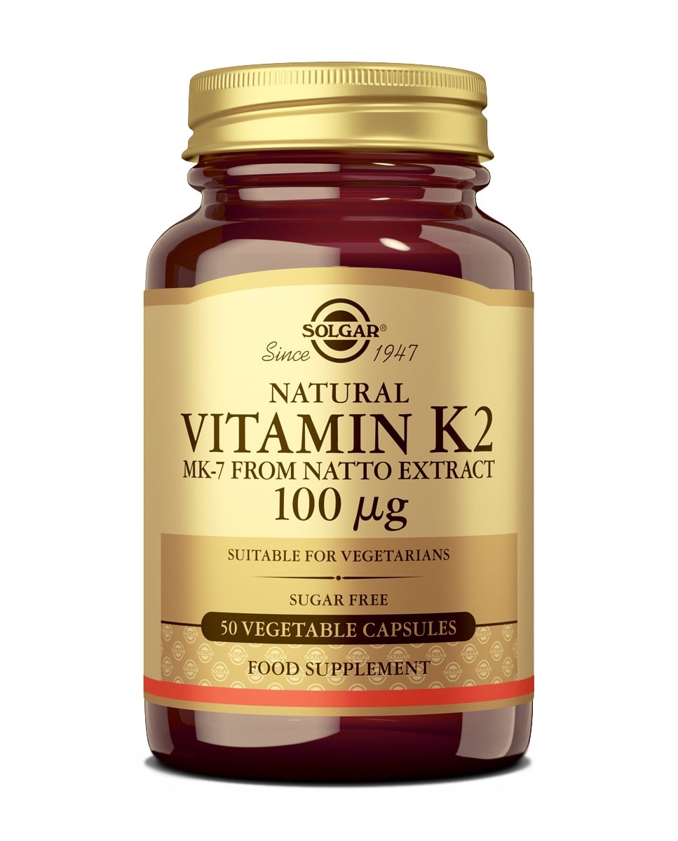 SOLGAR - 50 Cápsulas Complemento Alimenticio Vitamina K2 100 mcg Solgar. - Image 1