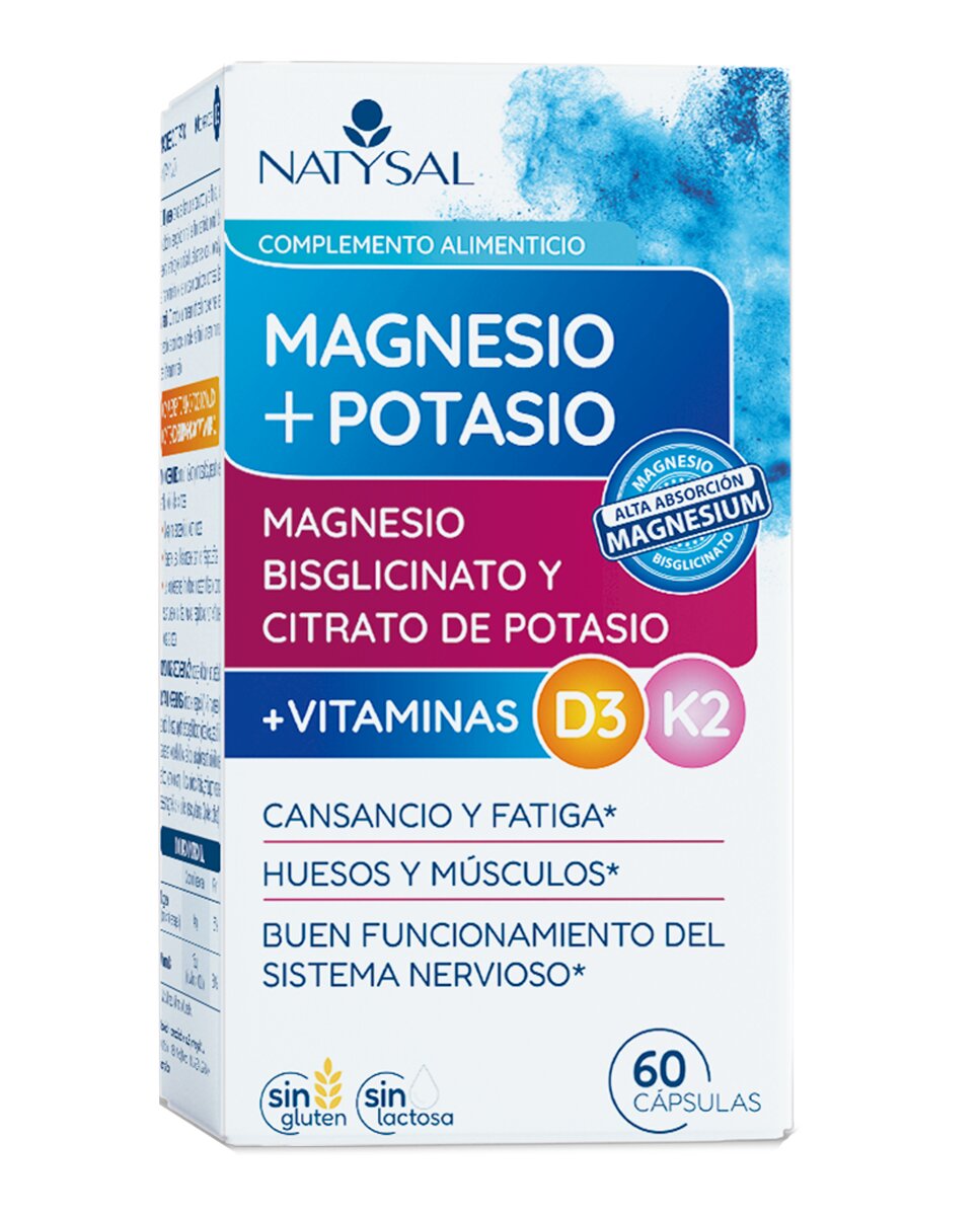 Natysal - 60 Cápsulas Complemento Alimenticio Magnesio + Potasio Natysal. - Image 1