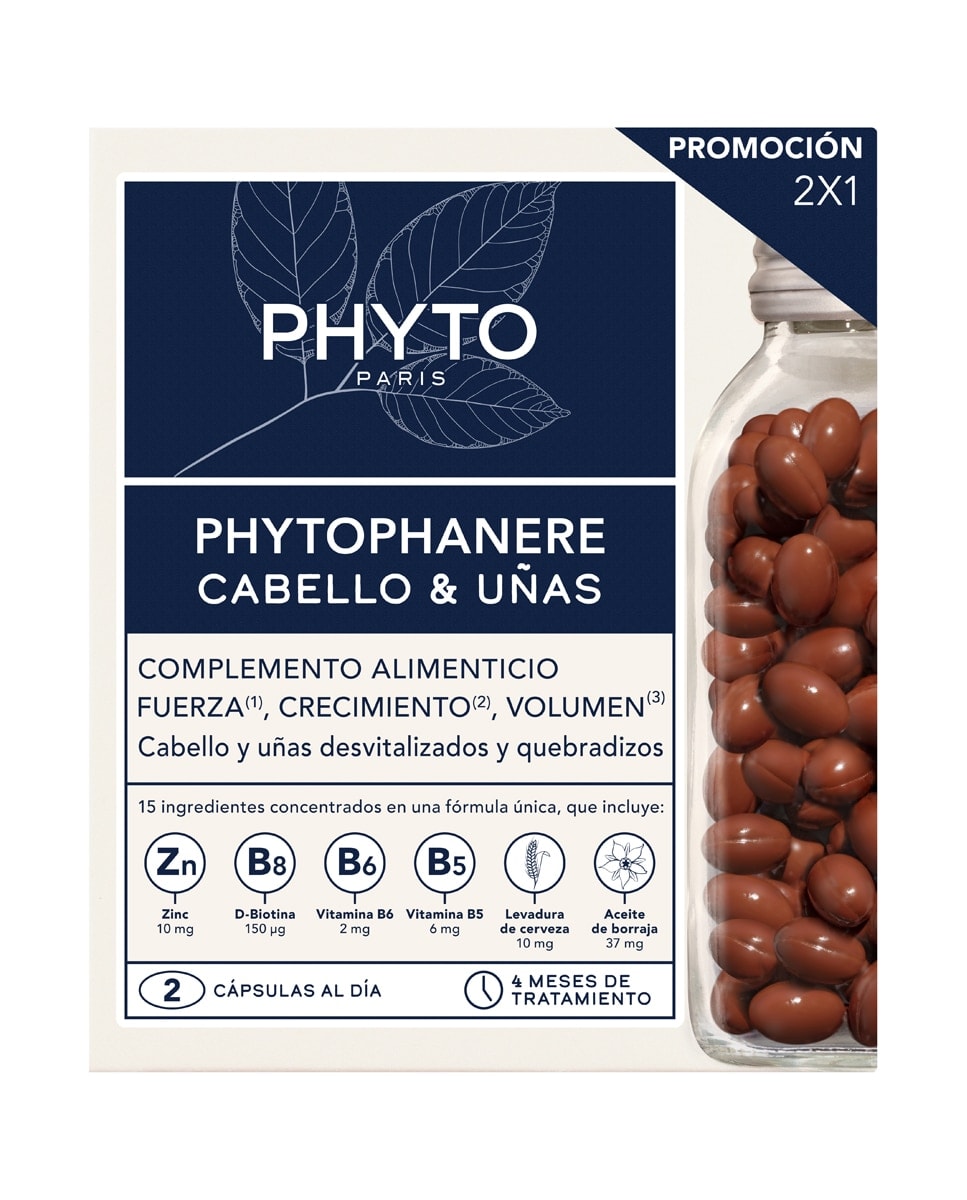 Phyto - Dúo complemento alimenticio cabello y uñas Phytophanère Phyto. - Image 1