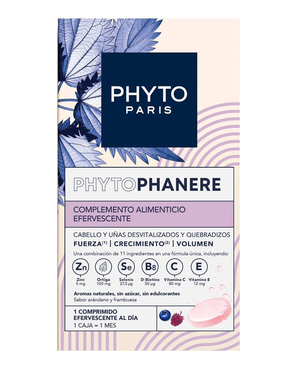 Phyto - 30 Comprimidos Phytophanere Complemento Alimenticio Efervescente Phyto Paris. - Image 1