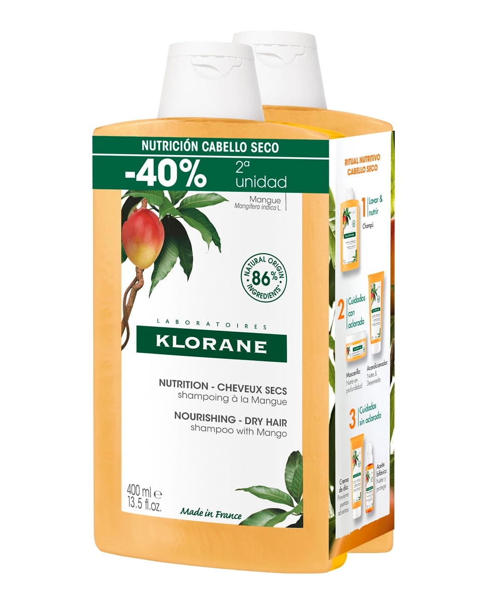 Klorane - Duplo Champú Nutritivo con Mango Klorane. - Image 1