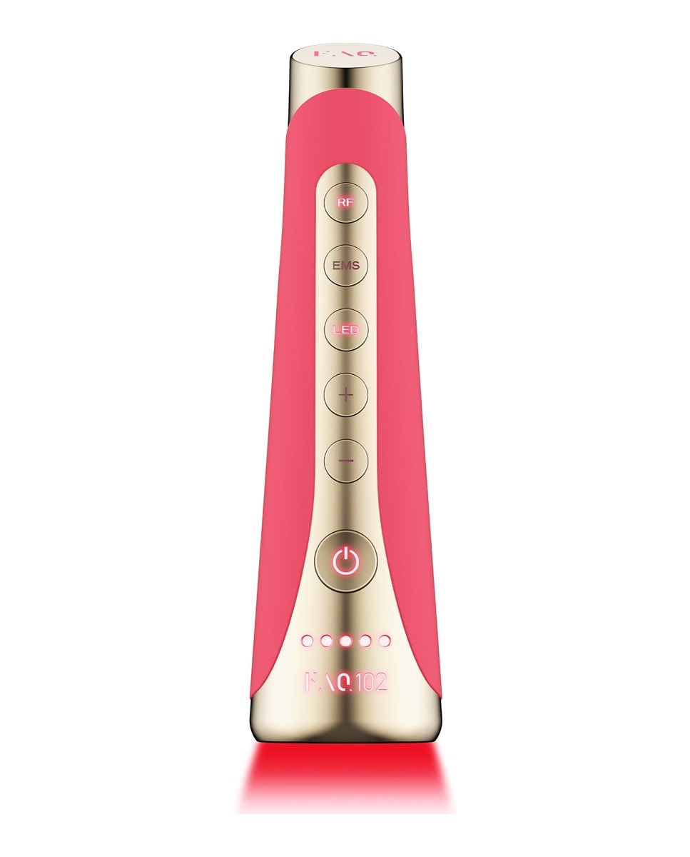 FAQ - FAQ™ 102 Dispositivo profesional de rejuvenecimiento facial con radiofrecuencia, electroestimulación muscular y terapia de luz LED Pink Ruby. - Image 1