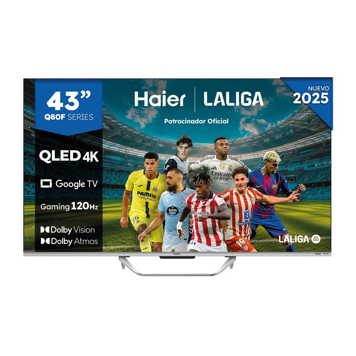Haier - TV QLED 108 cm (43") Haier H43Q80FUX UHD 4K, Peana central, Smart Google TV, HDR10+, Dolby Atmos & Vision, Gaming 120Hz (Reacondicion. - Image 1