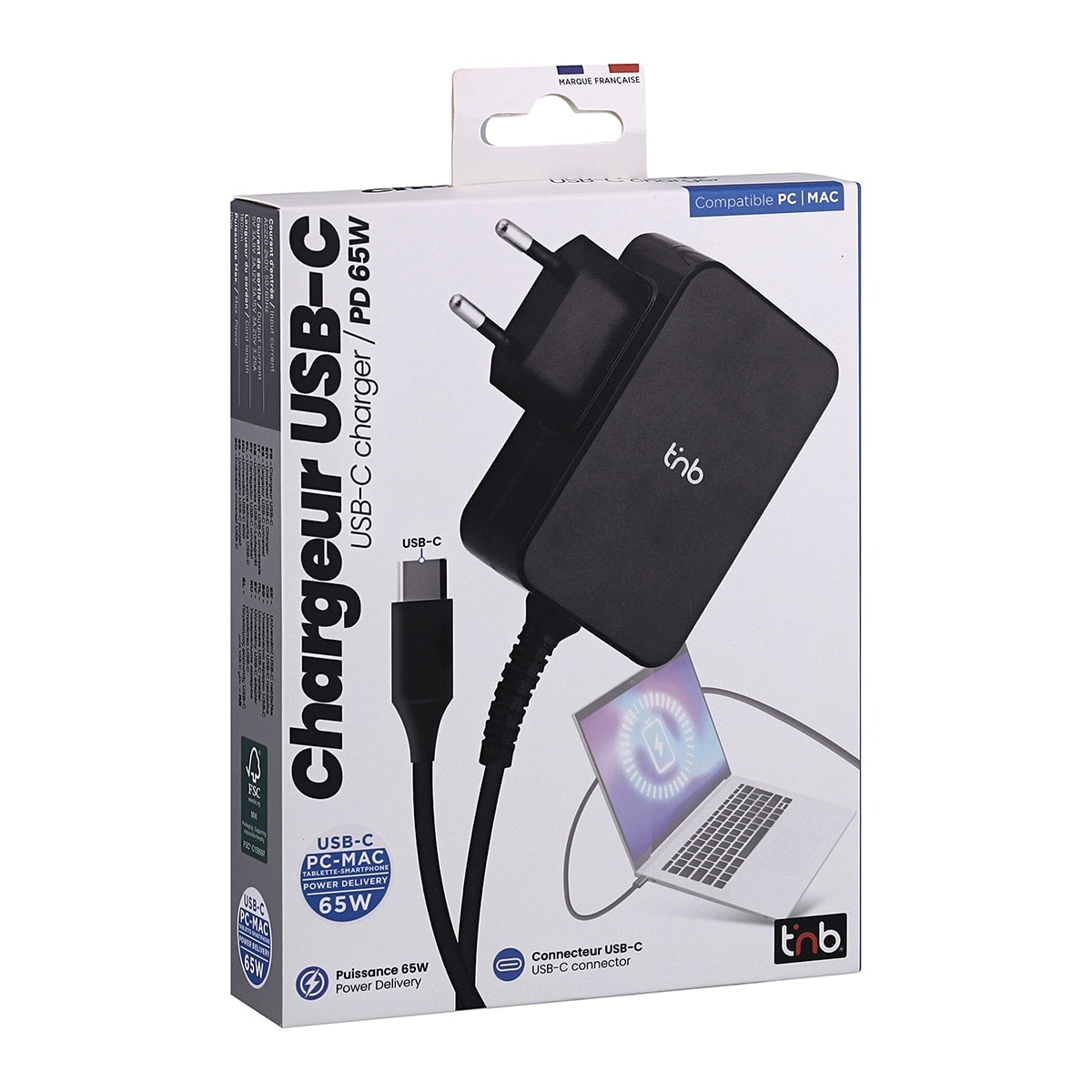 TNB - Cargador universal USB tipo C T'nB de 65 W. - Image 1