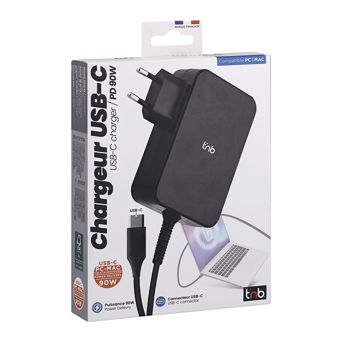 TNB - Cargador universal USB tipo C T'nB de 90 W. - Image 1