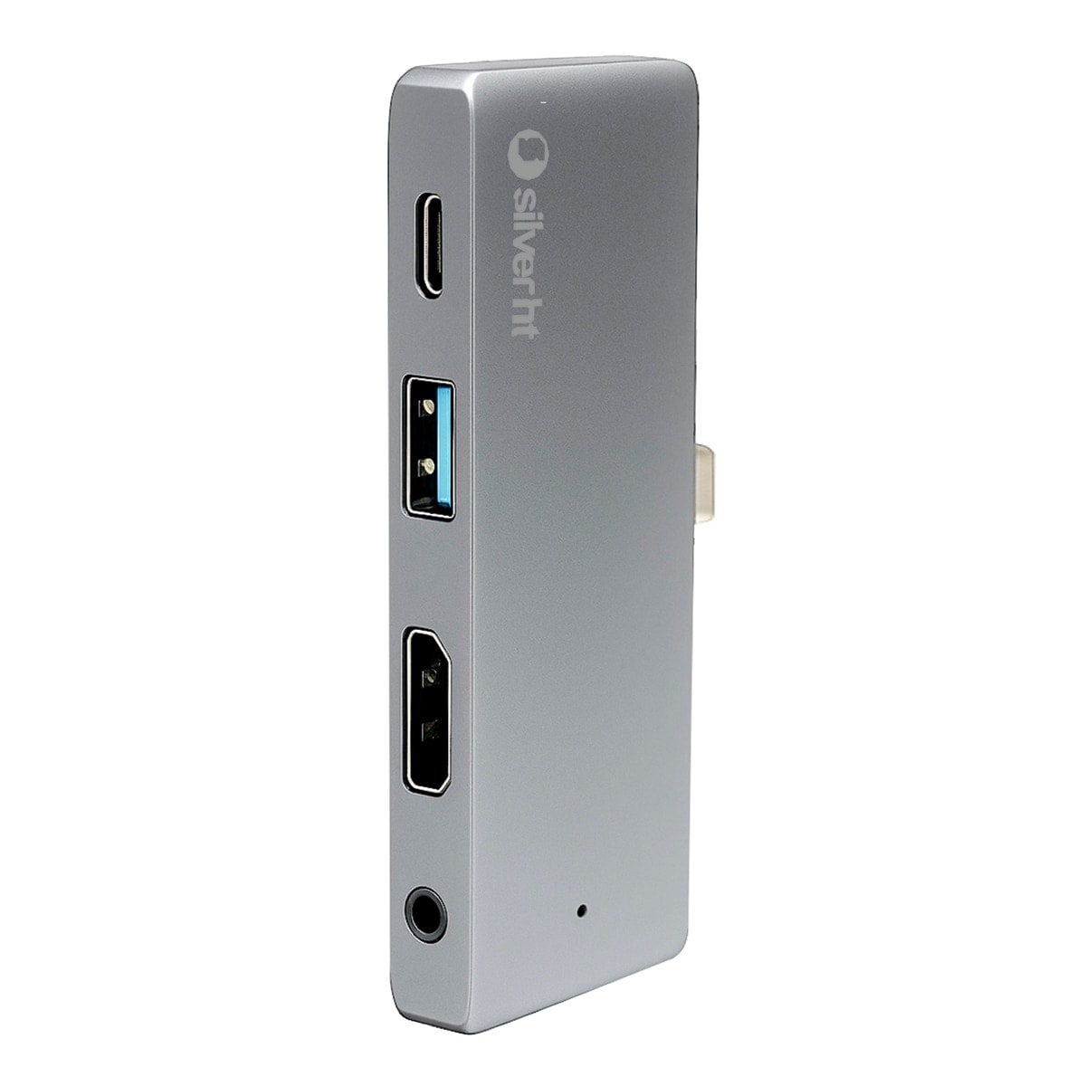 SilverHT - Hub 3 en 1 Silverht Logan Go 4K USB-C a USB-C PD 100W + HDMI + USB-A + Jack 3,5mm. - Image 1