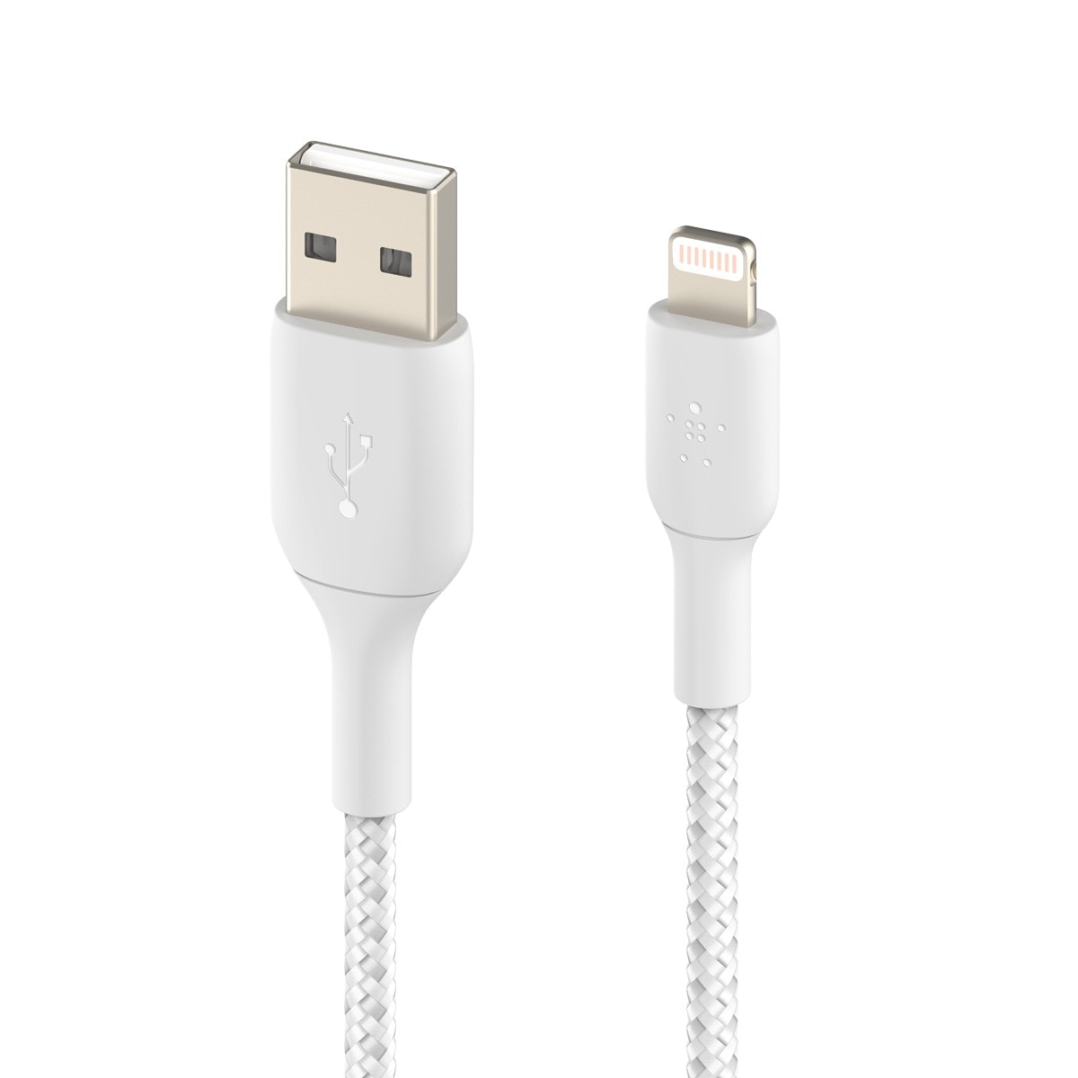 Belkin - Cable trenzado Belkin BOOST CHARGE Lightning a USB-A blanco de 2 metros. - Image 1