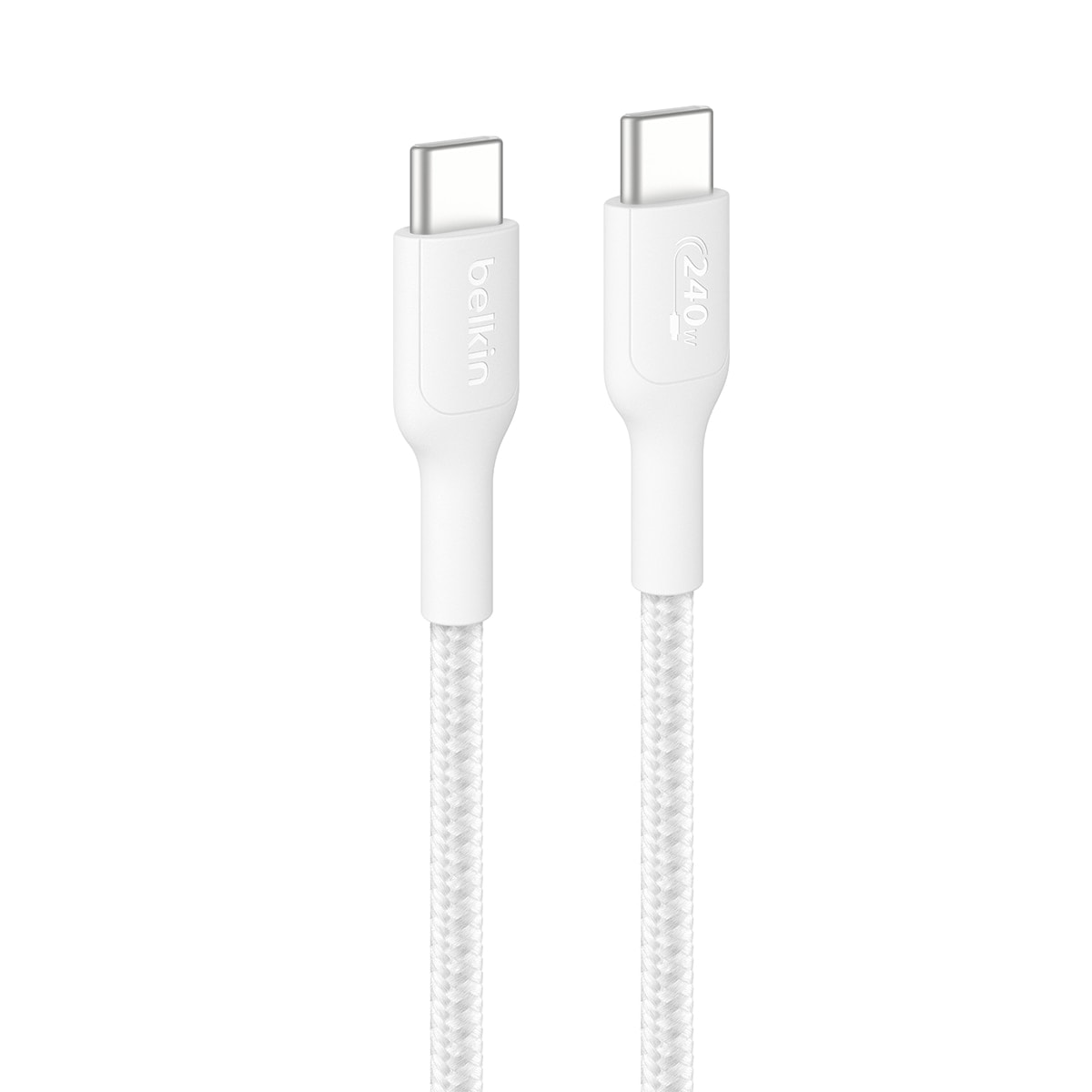 Belkin - Cable Belkin USB-C a USB-C, 240W 2.0, 1 metro, doble trenzado, blanco. - Image 1