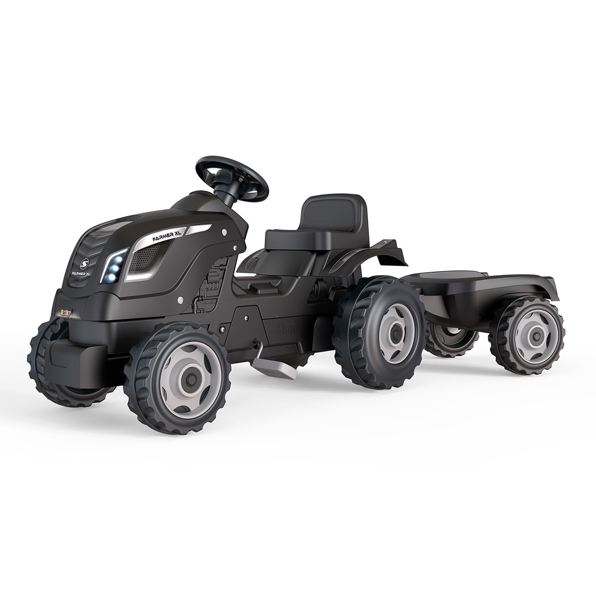 Smoby - Tractor Farmer XL Negro con Remolque Smoby. - Image 1