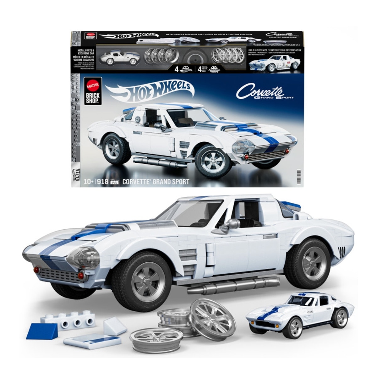 Mattel Brick Shop - Coche de Construcción Serie Élite Corvette Hot Wheels Mattel. - Image 1