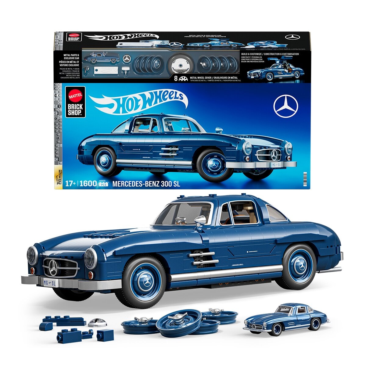 Coche de bloques de construcción Mercedes-Benz 300 SL Hot Wheels Mega - Image 1