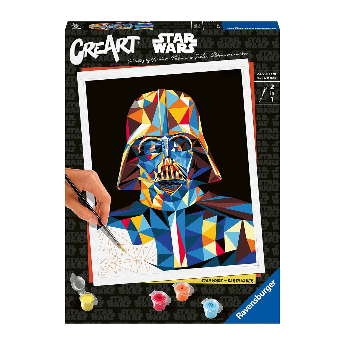 Ravensburger - Juego Pintar Por Números Para Adultos Creart Serie Trend C Polygon Starwars Darth Vader Ravensburger. - Image 1